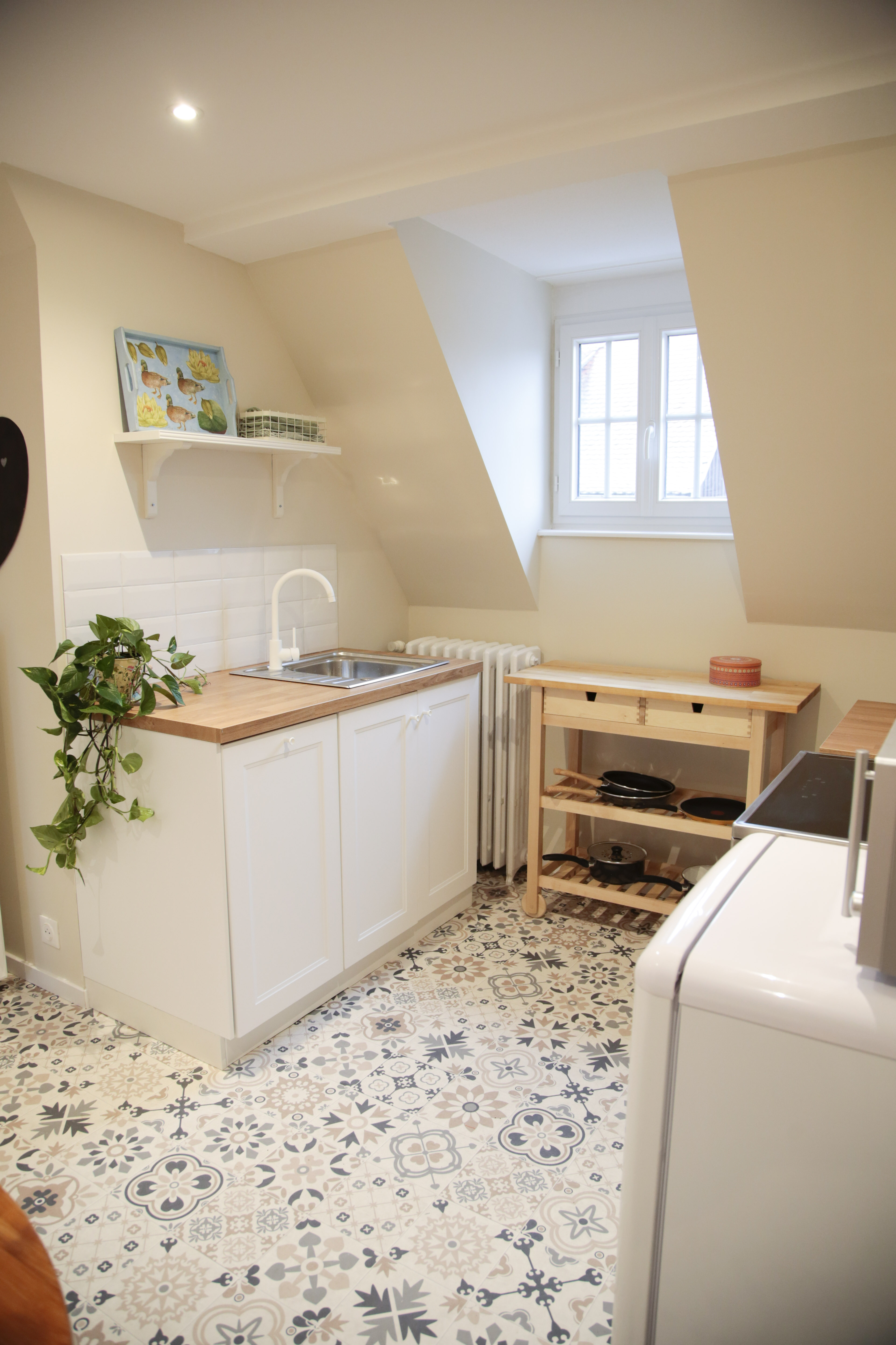Kitchenette équipée du gîte L'Hortensia